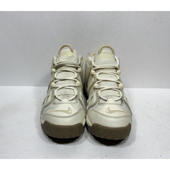 Nike Air More Uptempo GS Coconut Milk Team Gold Sneakers 7Y Women 8.5 DX1939-100 - Picture 2 of 10
